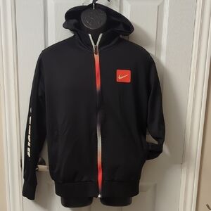 Nike Men's Black Performance Jacket with Red and White Details
